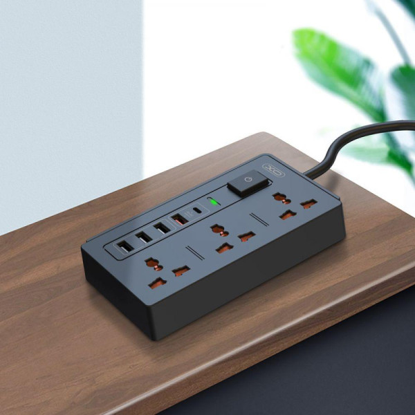Мережевий Подовжувач XO WL06 EU 30W 18W PD+QC+3USB2.4A