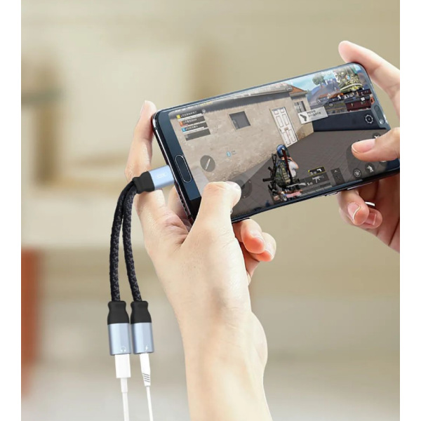 Перехідник XO NBR160A audio  adaptor Lightning to double Lightning