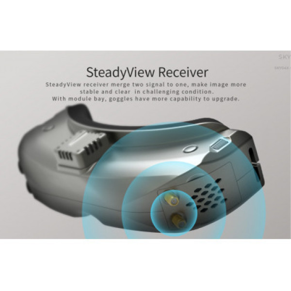 Окуляри для FPV Skyzone SKY04X V2 (OLED, 5.8G) з приймачем SteadyView (Білий)