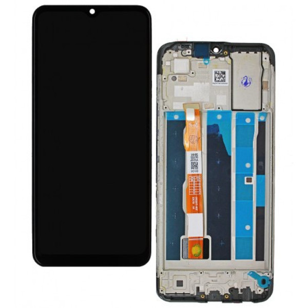 Дисплей для Vivo Y15S з сенсорним склом в рамці (Чорний) Оригінал Китай