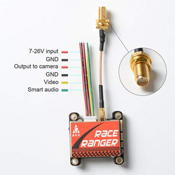 Відео передавач AKK Race Ranger (200 | 400 | 800 | 1600 mW, 5.8 GHz) на 40 каналів
