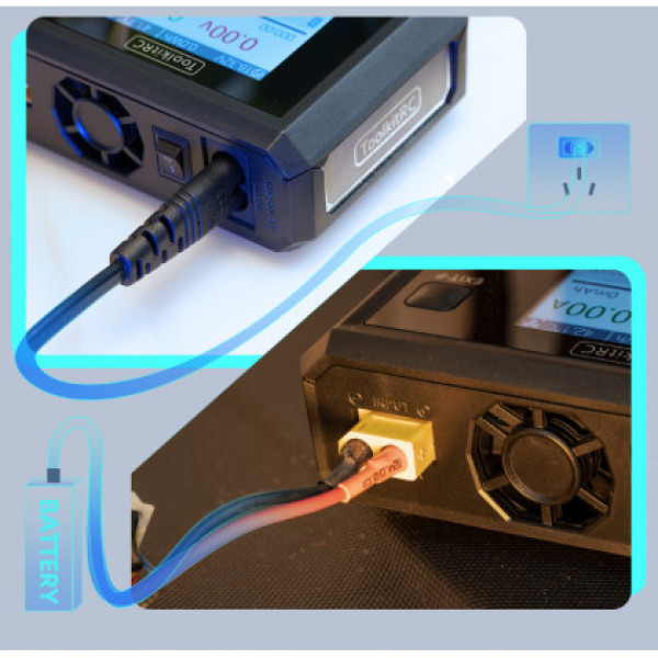 Зарядний пристрій ToolkitRC M7AC із вбудованим блоком живлення на AC 100W (DC 300W, 1 канал)