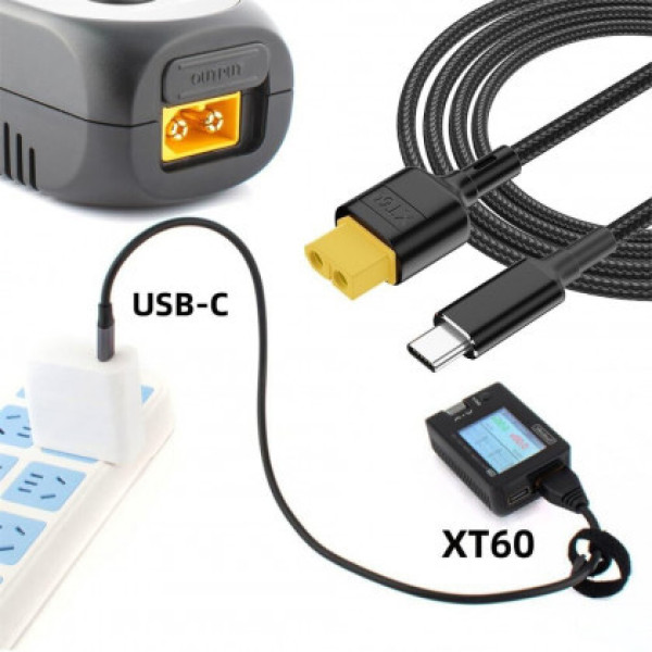 Кабель ToolkitRC SC100 (Type-C на XT60) Female