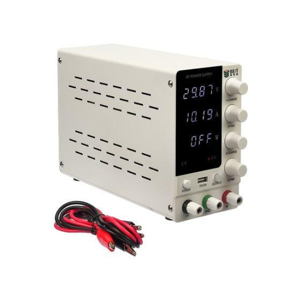 Блок живлення Best BST-3010D, 30V 10A, імпульсний, з цифровою індикацією (V/A/W), USB 5V/2A