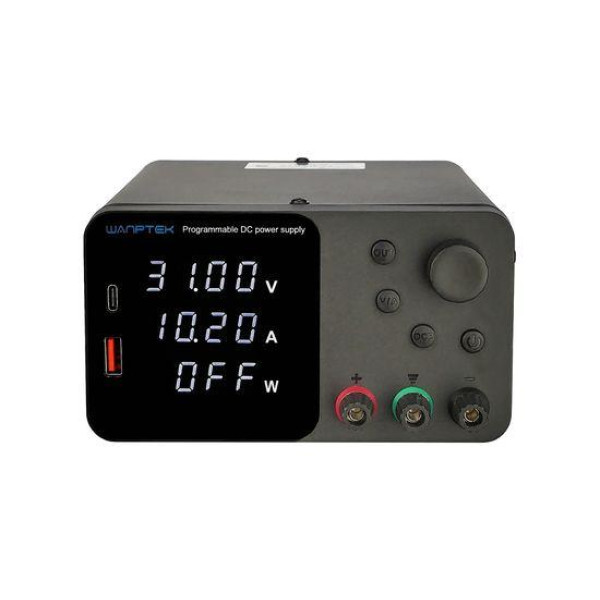 Блок живлення Wanptek TPS3010, 30V, 10A, імпульсний, з цифровою індикацією (V/A/W), USB A/ Type-C