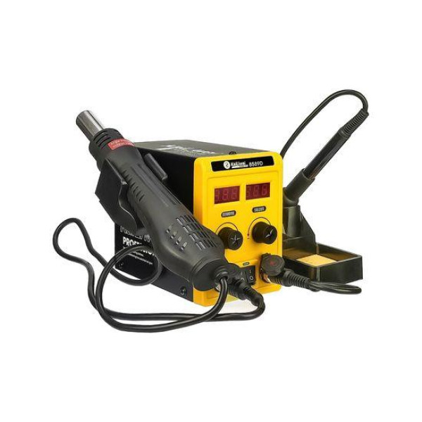 Паяльна станція KaiLiwei 8589D, фен з датчиком нахилу (700W), паяльник з термоелементом Hakko (60W), цифрова індикація