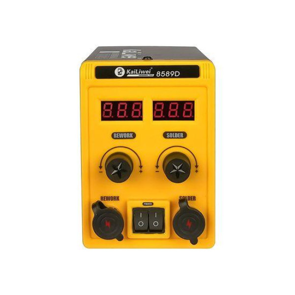 Паяльна станція KaiLiwei 8589D, фен з датчиком нахилу (700W), паяльник з термоелементом Hakko (60W), цифрова індикація