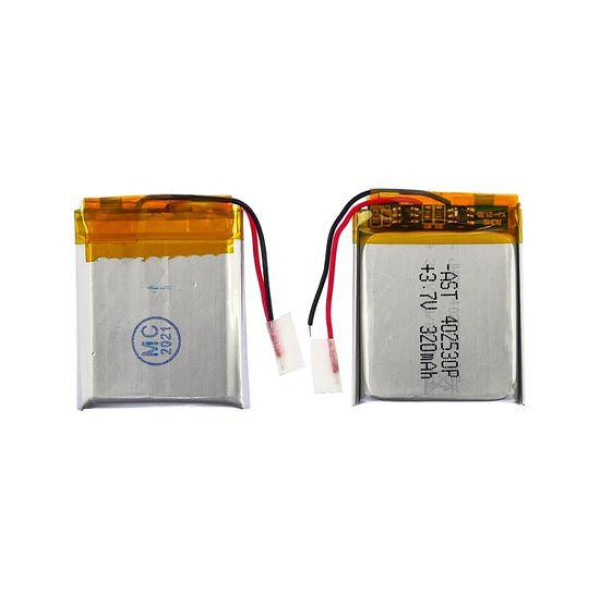 Акумулятор 402530P універсальний з контролером 4 х 25 х 32 мм (320 mAh) для TWS навушників, кейсів навушників, смарт годинників