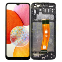Дисплей для Samsung GH81-23640A A145 Galaxy A14 4G із сенсорним склом в рамці (Чорний) Сервісний оригінал