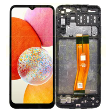 Дисплей для Samsung GH81-23640A A145 Galaxy A14 4G із сенсорним склом в рамці (Чорний) Сервісний оригінал