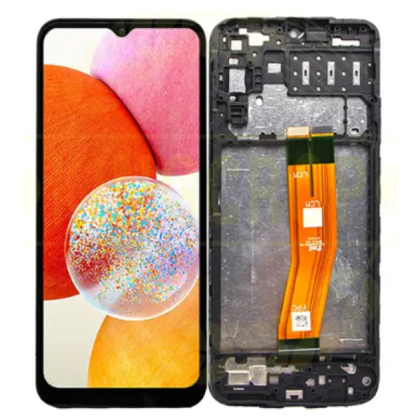 Дисплей для Samsung GH81-23640A A145 Galaxy A14 4G із сенсорним склом в рамці (Чорний) Сервісний оригінал