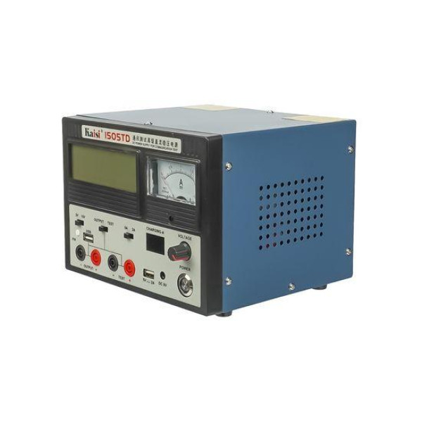 Блок живлення Kaisi 1505TD 15V, 5A, цифрова/аналогова індикація, автовідновлення після КЗ, тестер, USB 5V/2A, DC 9V