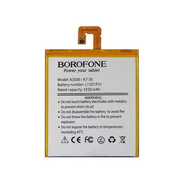 Акумулятор (АКБ) Borofone Lenovo L13D1P31 для Lenovo A3500 | A7-20 | A7-30 | Tab 2 | S5000 (Li-ion 3.8V 3550mAh)