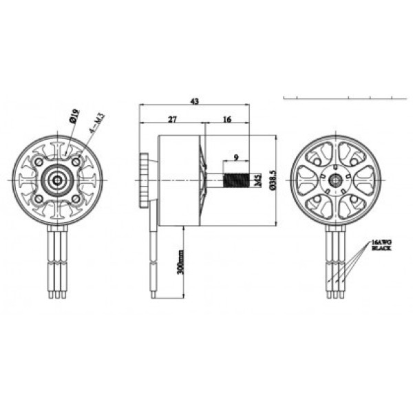 Мотор безколекторний Arthur Flash Hobby M3110 900KV, Mars Series