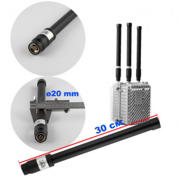 Антена всеспрямована для jamming обладнання 2.4 GHz (2400-2500 mHz), 50W, 3-5 dBi, Ø20 mm, 30 см, N-J