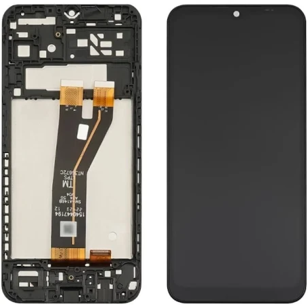 Дисплей Samsung SM-A145F Galaxy A14 4G 2023 з сенсорним склом в рамці (Чорний) Service Original (широкий конектор)