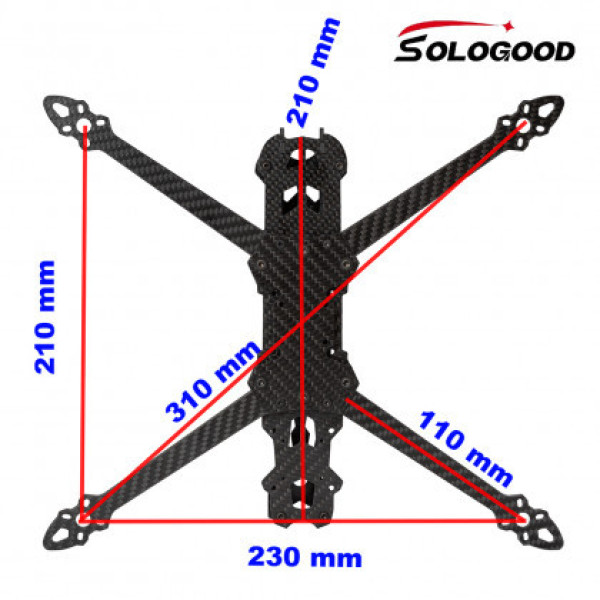 Рама для дрону FPV Mark4 (7 дюймів, 295 мм, карбонова) Sologood