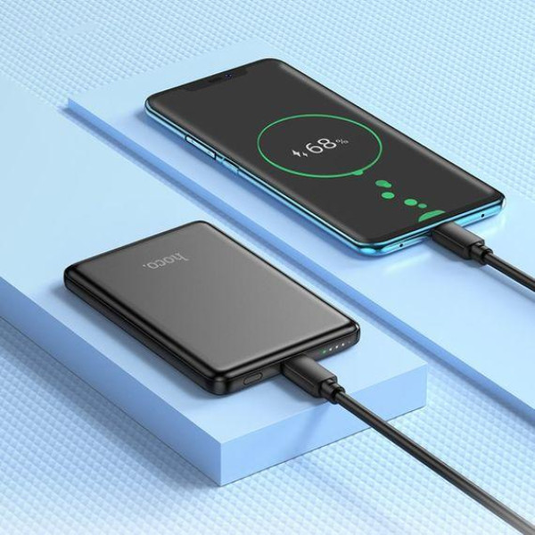 Зовнішній акумулятор (Power bank) Ультратонкий Hoco DB57 5000mAh (Чорний)