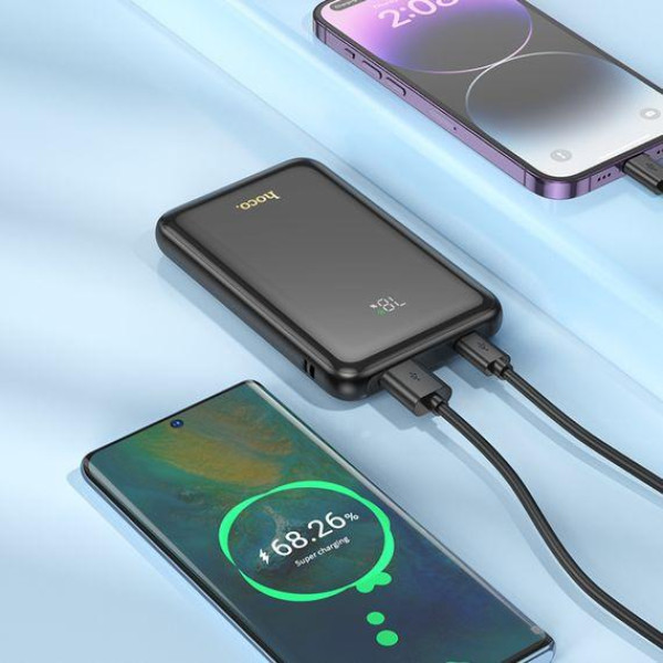 Зовнішній акумулятор (Power bank) Hoco Q21 10000mAh 22.5W PD 20W с дисплеем (Чорний)