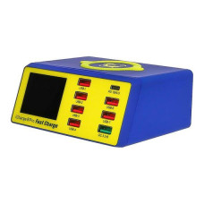 Зарядна станція з індикацією параметрів Mechanic iCharge 8 Pro 100W (6 USB 2.4А/ 1 USB QC 3.4A/ 1 PD 18W/ Wireless 15W)