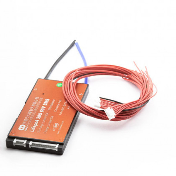 Плата BMS Daly LiFePo4 20S 60V 30A вологозахисна, з балансиром