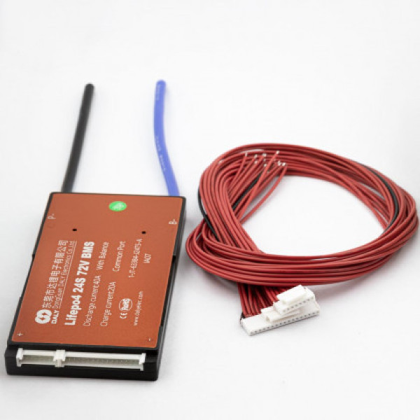 Плата BMS Daly LiFePo4 24S 72V 40A вологозахисна, з балансиром