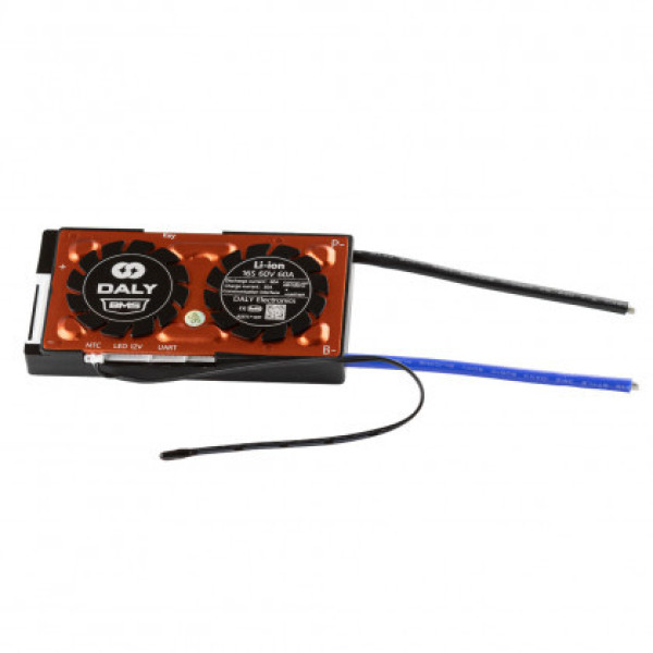 Плата BMS Daly Smart Li-ion 16S 60V 60A (Bluetooth, Балансир, Вологозахист, UART, Кнопка включення)