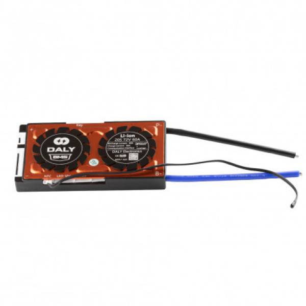 Плата BMS Daly Smart Li-ion 20S 72V 60A (Bluetooth, Балансир, Вологозахист, UART, Кнопка включення)