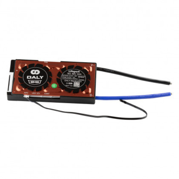 Плата BMS Daly Smart LiFePo4 16S 48V 50A (Bluetooth, Балансир, Вологозахист, UART, Кнопка включення)