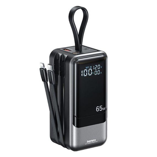 Зовнішній акумулятор (Power bank) Remax RPP-59 20000mAh 65W+60W PD+QC + кабель Type-C/Lightning Сірий