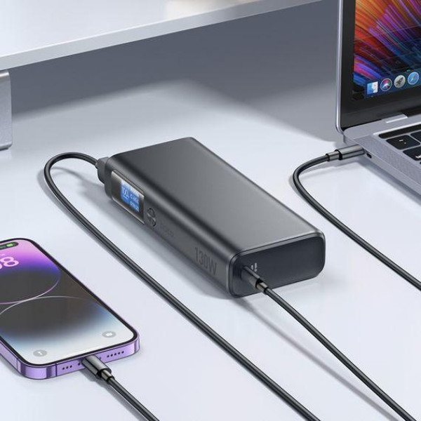 Зовнішній акумулятор (Power bank) Hoco Q17B 20000mAh 130W space gray