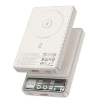 Зовнішній акумулятор (Power bank) Hoco Q18 10000mAh PD 22.5W магнітний з функцією бездротової зарядки (Білий)