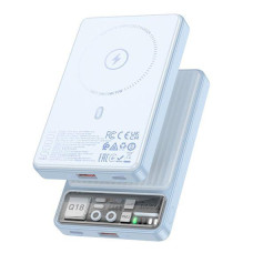 Зовнішній акумулятор (Power bank) Hoco Q18 10000mAh PD 22.5W магнітний з функцією бездротової зарядки (Голубий)