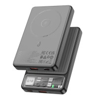 Зовнішній акумулятор (Power bank) Hoco Q18 10000mAh PD 22.5W магнітний з функцією бездротової зарядки (Чорний)