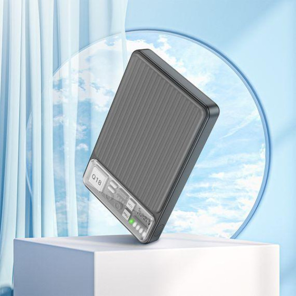 Зовнішній акумулятор (Power bank) Hoco Q18 10000mAh PD 22.5W магнітний з функцією бездротової зарядки (Чорний)