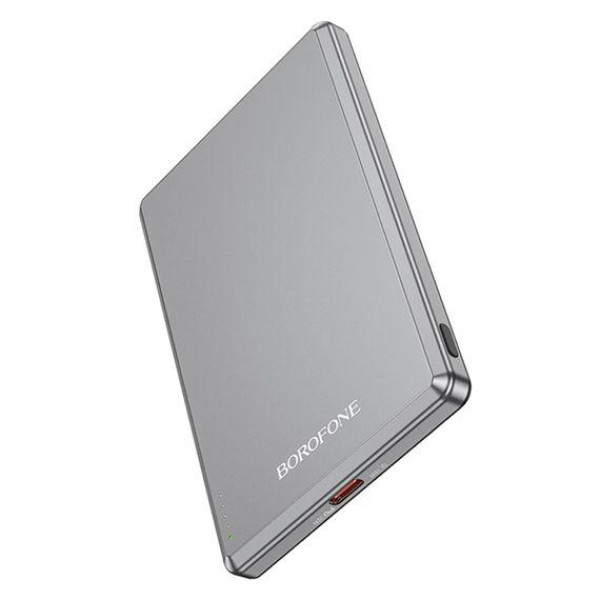 Зовнішній акумулятор (Power bank) Borofone BJ50 5000mAh PD20W магнітний із функцією бездротової зарядки (Сірий)