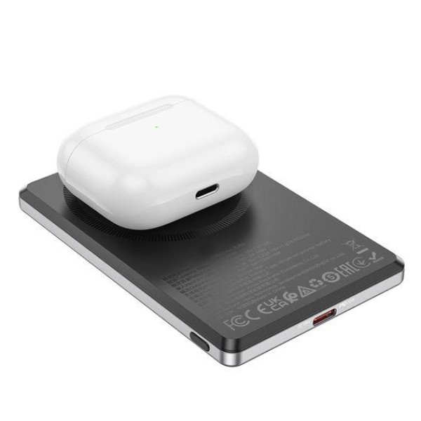 Зовнішній акумулятор (Power bank) Borofone BJ50 5000mAh PD20W магнітний із функцією бездротової зарядки (Сірий)