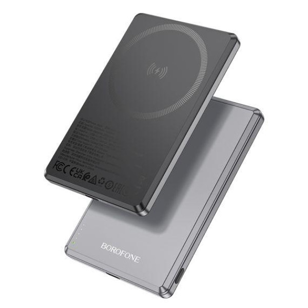 Зовнішній акумулятор (Power bank) Borofone BJ50 5000mAh PD20W магнітний із функцією бездротової зарядки (Сірий)