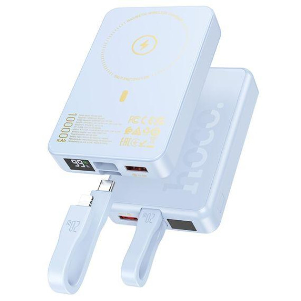 Зовнішній акумулятор (Power bank) Hoco Q24 10000mAh 22.5W PD 20W магнітний із функцією бездротової зарядки (blue)