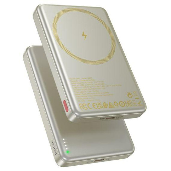 Зовнішній акумулятор (Power bank) Hoco Q26A 10000mAh PD 20W магнітний із функцією бездротової зарядки (titanium gold)