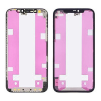 Скло дисплея з OCA плівкою та рамкою для Apple iPhone 12 / 12 Pro (Чорне) HC