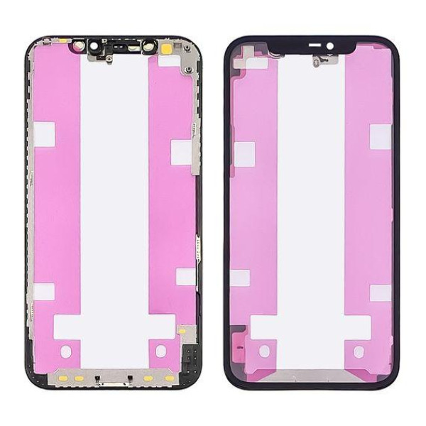 Скло дисплея з OCA плівкою та рамкою для Apple iPhone 12 / 12 Pro (Чорне) HC