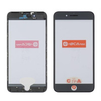 Скло дисплея з OCA плівкою, рамкою та сiточкою для Apple iPhone 7 Plus (Чорне) G+OCA Pro