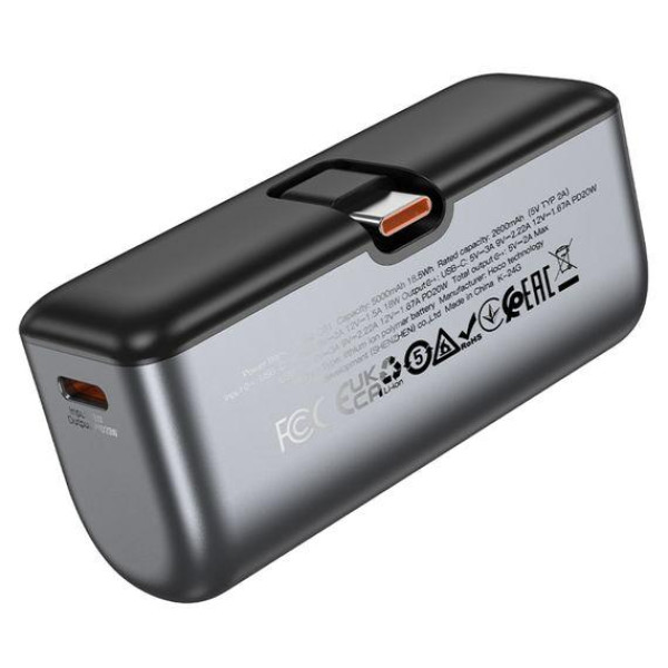 Зовнішній акумулятор (Power bank) Hoco Q31 5000mAh PD 20W + кабель Type-C (Чорний)