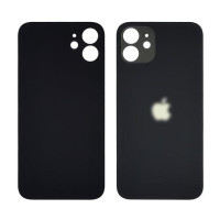 Задня кришка (скло) для Apple iPhone 12, Black (Big hole)