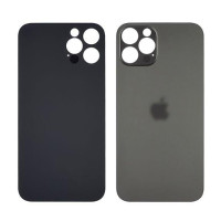 Задня кришка (скло) для Apple iPhone 12 Pro, Graphite (Big hole) Original