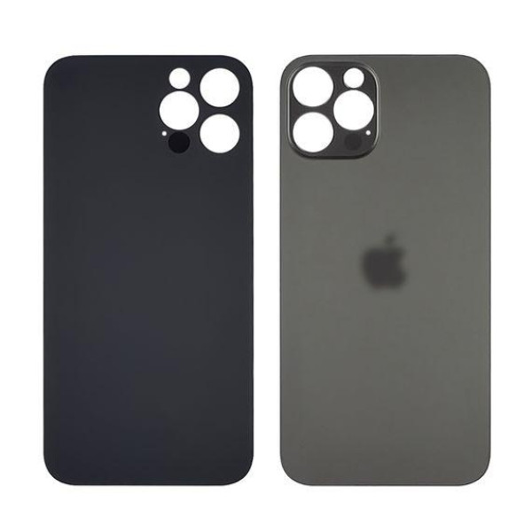 Задня кришка (скло) для Apple iPhone 12 Pro, Graphite (Big hole) Original