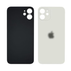 Задня кришка (скло) для Apple iPhone 12, White (Big hole)