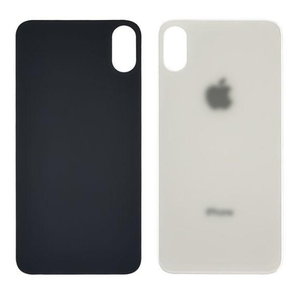Задня кришка (скло) для Apple iPhone X, White (Big hole)