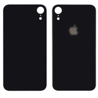 Задня кришка (скло) для Apple iPhone XR, Black (Big hole)